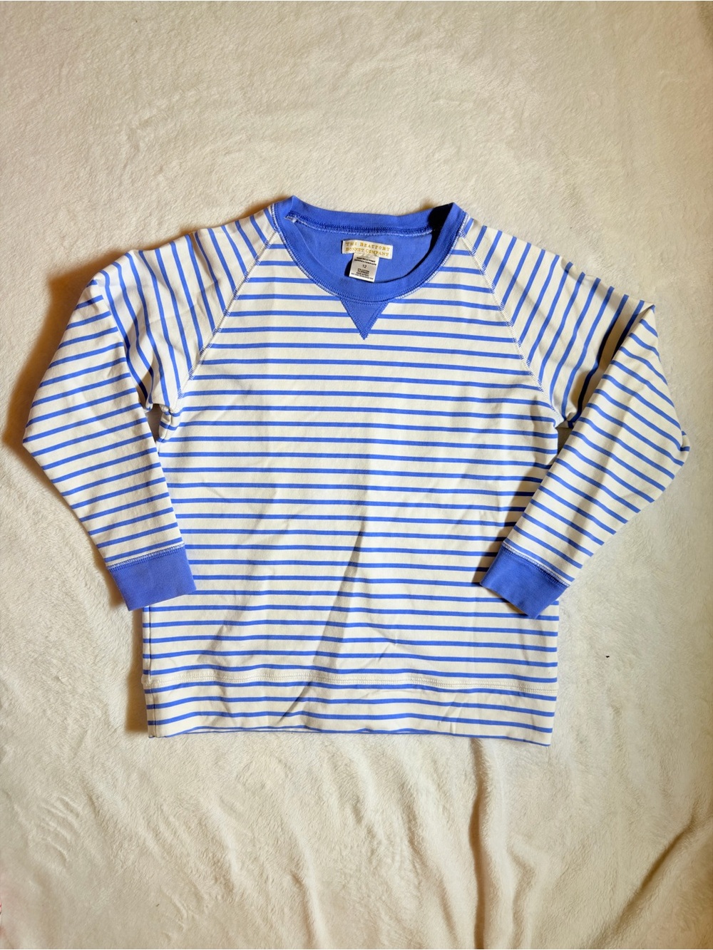 EEUC The Beaufort Bonnet company blue stripe pullover sweatshirt 12